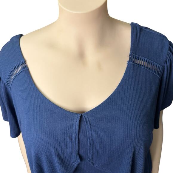Massini Double Layered Top Casual Size 3X in Blue - Picture 5 of 10